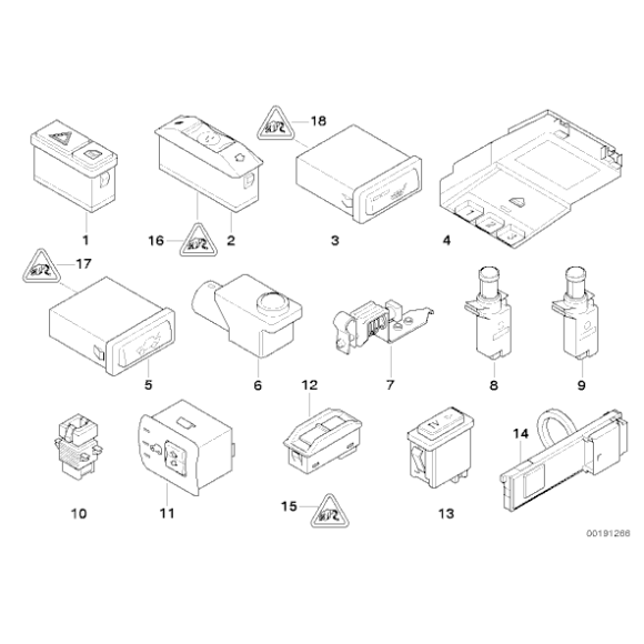 Przełącznik świateł awar./centr.zam. BMW E46 E53 X5 316 318 320 325 330 3,0 4,4 4,6 4,8 - 61318368920