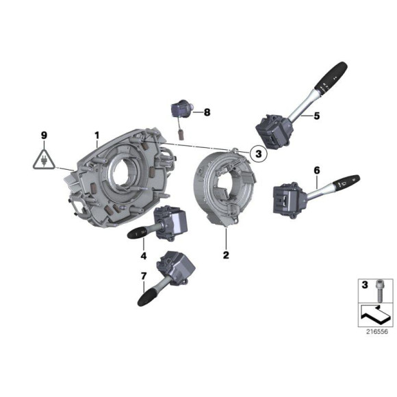 61319129499 Taśma ukł. kierowniczego BMW E60 E61 E63 E64 E65 730 740 750 760 630 645 650 520 525 530 535 545 550 M5 - 61319129499 - Części oryginalne BMW Łódź | Sklep internetowy BMW
