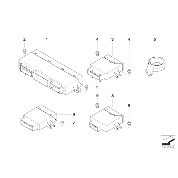 Antena EWS pierścieniowa BMW E38 E39 E46 E53 X5 E83 X3 E85 Z4 MINI prod. od 1996-09 - 61356964556