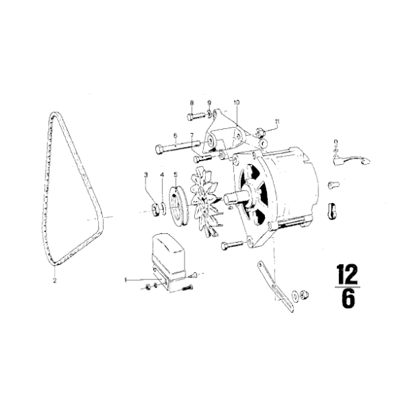 Pasek klinowy BMW E28 E12 E23 E32 E34 M30 - 11231706668