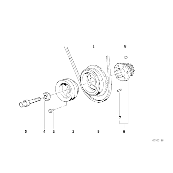 Pasek klinowy BMW E34 520 525 M20 - 11231717016