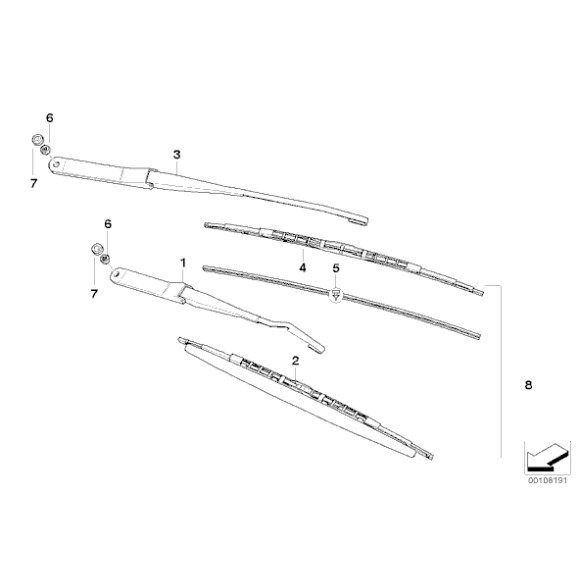 Komplet piór wycieraczek BMW E85 E86 Z4 2,0 2,2 2,5 3,0 M3  - 61610427669