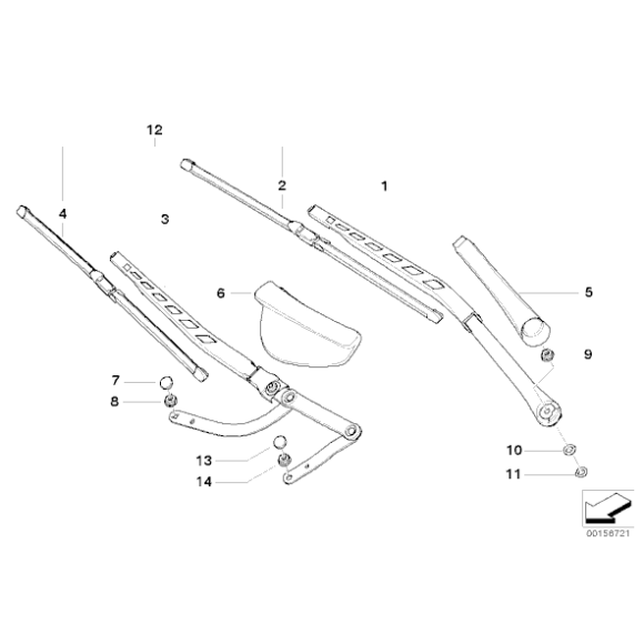 61610431438 Wycieraczki komplet E60 E61 BMW 520i 520d 525i 525d 530i 530d 535d 540i 550i M5 - 61610431438 - Części oryginalne BMW Łódź | Sklep internetowy BMW