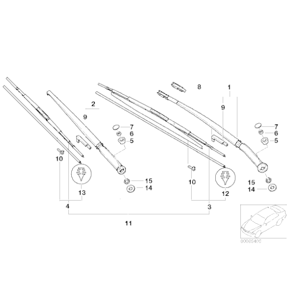 Gumka wycieraczki strona kierowcy BMW E46 - 61617010247