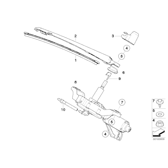 Pokrywka ramienia wycieraczki BMW E81 E87 E87N 116 118 120 123 130 - 61627199566