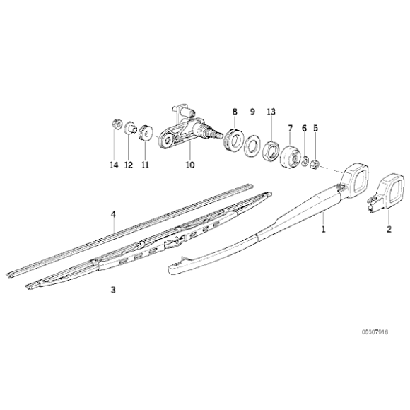 Łożysko mechanizm tylnej wycieraczki BMW E34 518 520 525 530 540 M5 touring - 61628351863