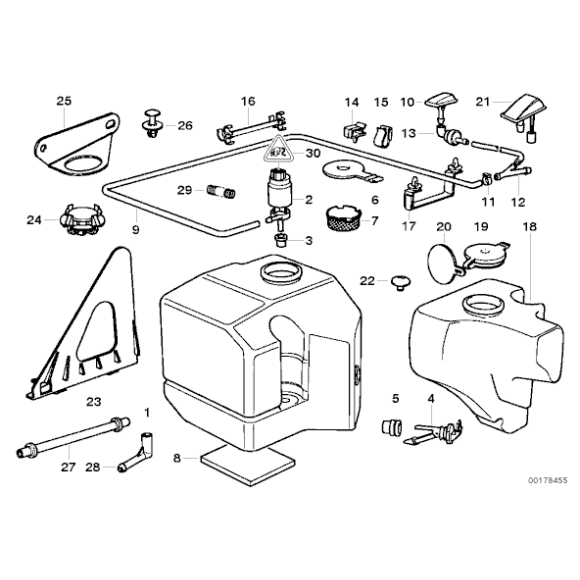 Pompka spryskiwacza BMW E36 E34 E32 E31 E24 1,8 2,0 2,5 3,0 3,5 4,0 5,0 - 61661380068