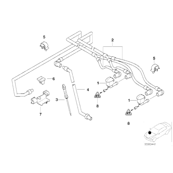 61668361042 Dysza spryskiwacza podgrzewana BMW E39 520d 520i 523i 525d 525i 528i 530d 530i 535i 540i M5 - 61668361042 - Części oryginalne BMW Łódź | Sklep internetowy BMW