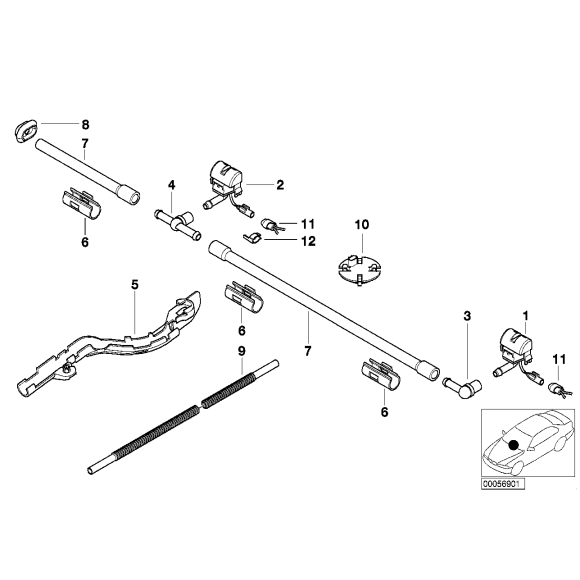 Zacisk przewodu spryskiwaczy BMW E46 E81 E83 X3 E87 E89 Z4 E92 E93 - 61668362763