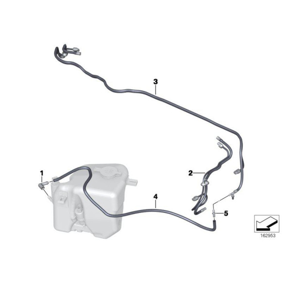 Kątownik węża spryskiwacza BMW E30 E36 E46 E53 E63 E64 E65 E66 E81 E82 E83 E85 - 61668374371