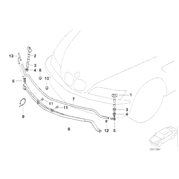 Zawór dyszy spryskiwacza BMW E34 E32 E38 725 728 730 735 740 750 520 525 430 540  - 61671378629