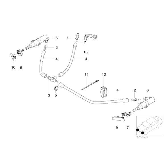 Osłona dyszy spryskiwacza lewa BMW E46 sedan touring 316 318 320 323 325 328 330 - 61677066841