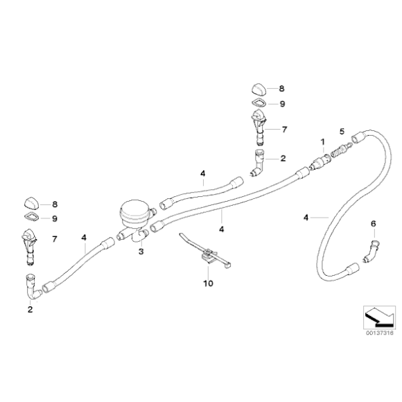 Pokrywka gruntowana spryskiwacza reflektorów prawa BMW E87 116 118 120 130 - 61677129836