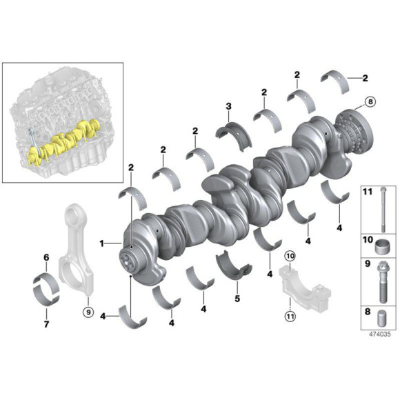 11247589671 Śruba korbowodu BMW E30 E31 E32 E34 E36 E38 E39 E46 E53 E60 E65 E63 E87 E90 E83 E70 F01 F07 F10 F15 F20 F30 - 11247589671 - Części oryginalne BMW Łódź | Sklep internetowy BMW