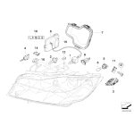 Pokrywka reflektora ksenonowego przód lewa BMW E90 E91 316 318 320 323 325 328 330 335 - 63117159568