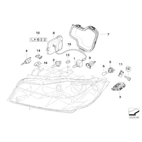 Pokrywka reflektora ksenonowego przód lewa BMW E90 E91 316 318 320 323 325 328 330 335 - 63117159568
