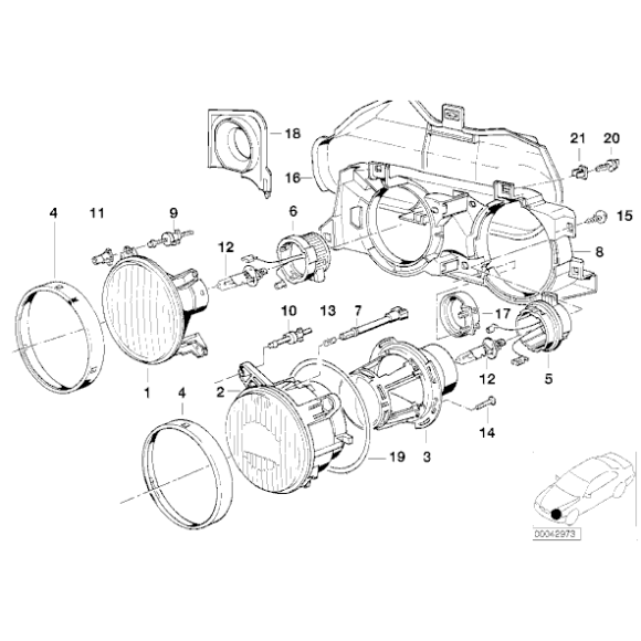 Zapinka mocowanie reflektora BMW E24 E30 E32 E34 316 318 320 323 325 730 740 750 735 518 520 525 530 M5 - 63121386616