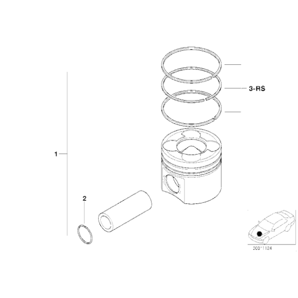 Tłok zespołu korbowego BMW E60 E61 E65 E66 E70 E71 E83 E90 E91 E92 E93 - 11257792745