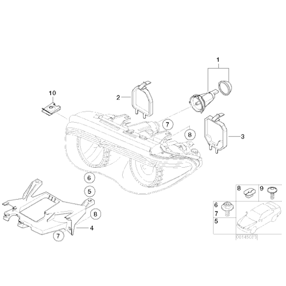 63126916095 Pokrywka świateł mijania BMW E65 E66 730 735 740 745 750 760 - 63126916095 - Części oryginalne BMW Łódź | Sklep internetowy BMW