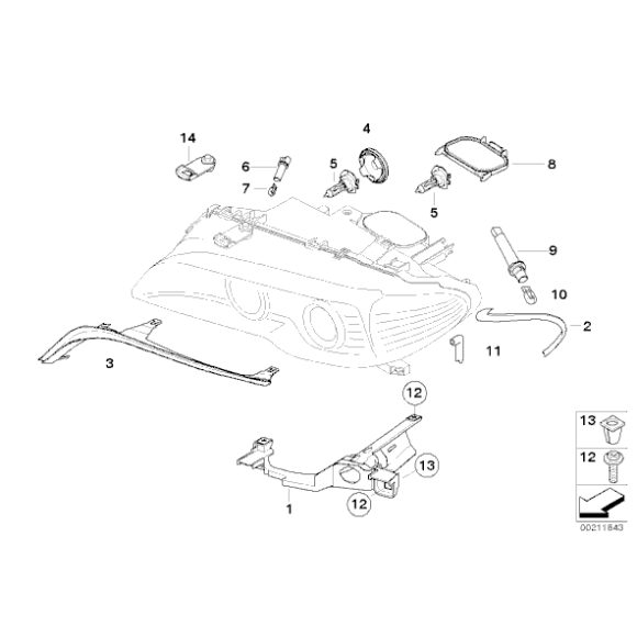 63126947822 Zestaw naprawczy reflektora BMW E46 Coupe Cabrio 316 318 320 323 325 38 330 M3 - 63126947822 - Części oryginalne BMW Łódź | Sklep internetowy BMW