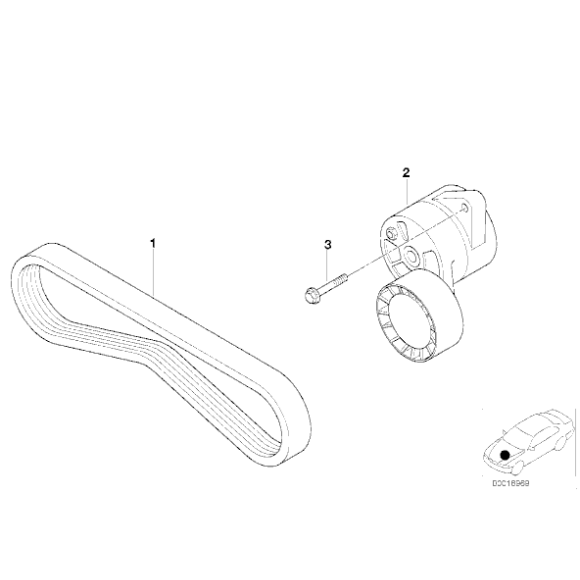 Napinacz paska klimatyzacji BMW E38 E39 E46 X5 M52 M54 - 11281433571