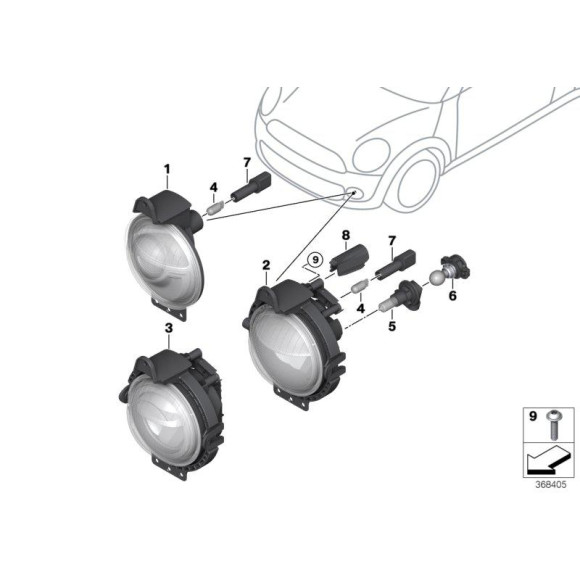 Gniazdo żarówki świateł pozycyjnych BMW E46 MINI R55 R56 R57 R58 R60 R61 - 63128380205