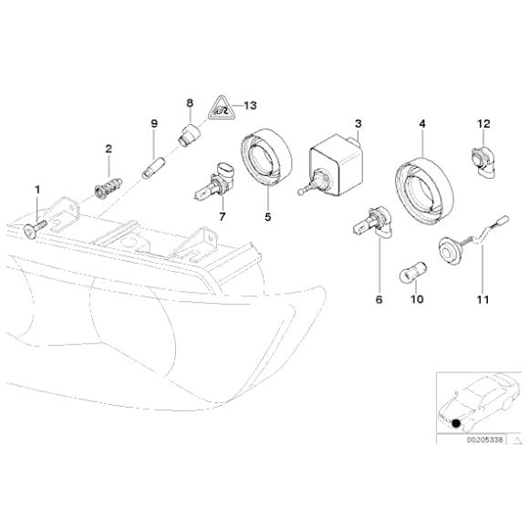 Gniazdo żarówki BMW E39 E53 X5 E36 Z3 520 523 525 528 530 535 540 M5 - 63128389744