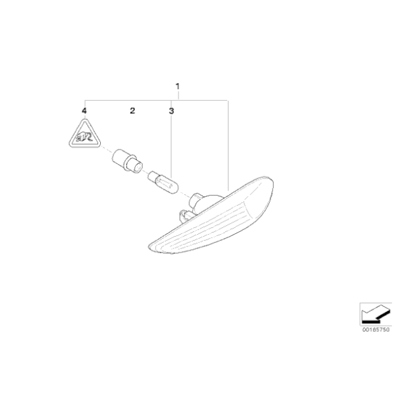 Kierunkowskaz boczny lewy biały BMW E83 X3 E83N - 63133418447