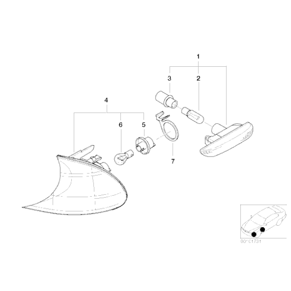 Gniazdo żarówki kierunkowskazu BMW E46 K26 316 318 320 323 325 328 330 M3 - 63136904823