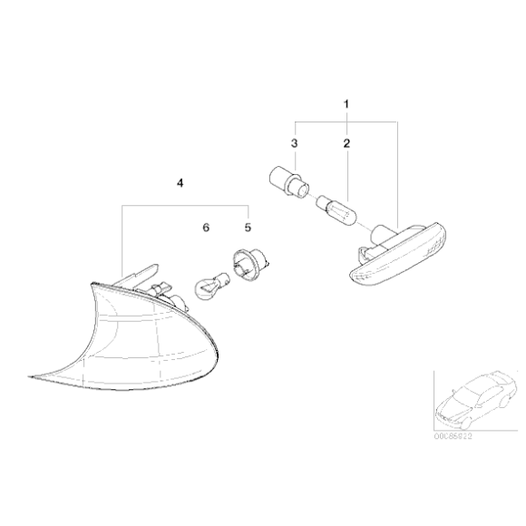 Kierunkowskaz przód prawy BMW E46 Compact 316ti 318ti 318td 320td 325ti - 63136924950