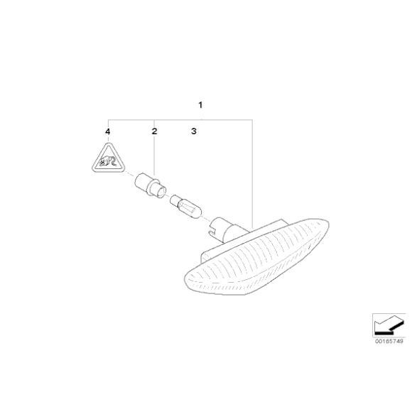 Kierunkowskaz boczny biały E60 E61 - Oryginał BMW - 63137165741