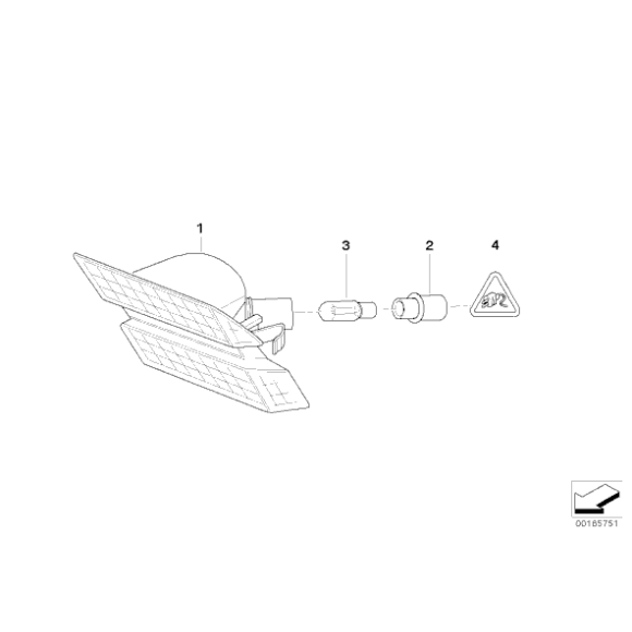 63137165809 Lampa kierunkowsk. dod., lewa, biała - 63137165809 - Części oryginalne BMW Łódź | Sklep internetowy BMW
