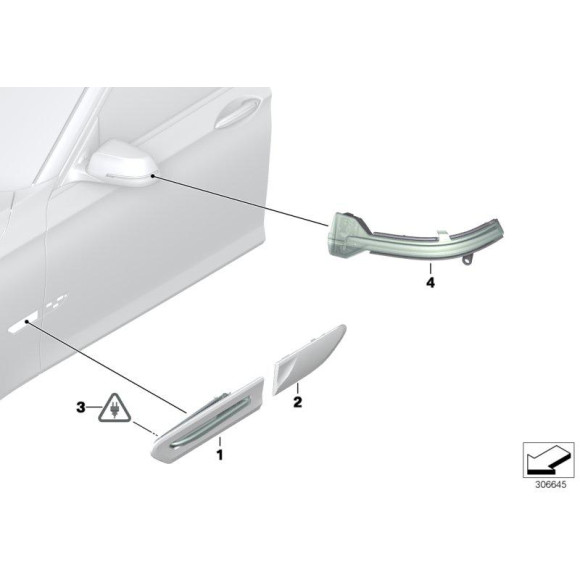63137182189 Osłona dodatkowej lampy kierunkowskazu lewa BMW F01 F02 F04 730 740 750 760 - 63137182189 - Części oryginalne BMW Łódź | Sklep internetowy BMW