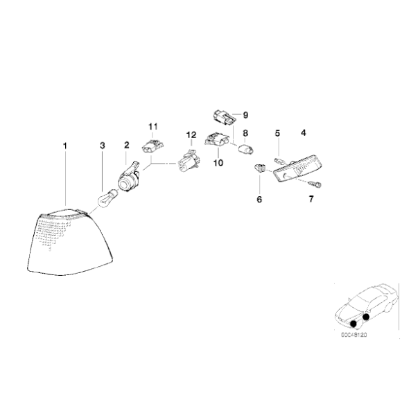 Kierunkowskaz przód prawa pomarańczowa BMW E36 sedan touring Compact 316 318 320 323 325 328 M3 - 63138353278