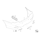 Odbłyśnik zderzaka tył lewy BMW E60 E61 520 525 523 530 535 540 545 550 M5 - 63146915039