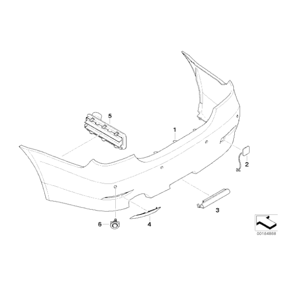 Odbłyśnik zderzaka tył lewy BMW E60 E61 520 525 523 530 535 540 545 550 M5 - 63146915039