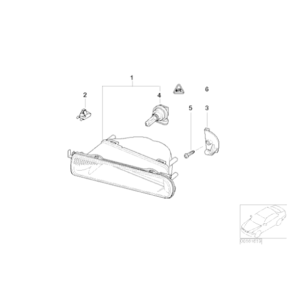 Klamra reflektora przeciwmgłowego BMW E46 316 318 320 323 325 328 330 - 63178380056