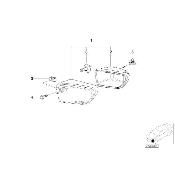 Lampa przeciwmgłowa halogen lewy BMW E39 Z3 520d 523i 525tds 528i 530d 540i M5 535i 525d 520i - 63178381977