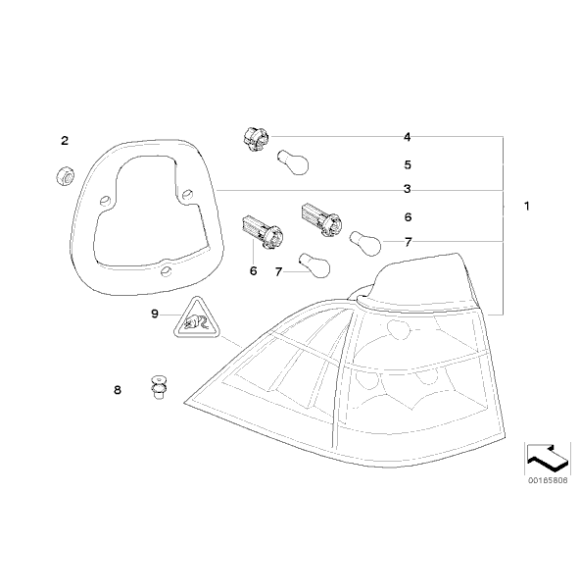 Gniazdo żarówki lampy tył BMW E36 E61 318i 320i 325i 328i 316i 323i - 63211387697