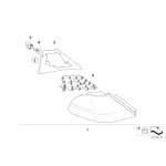 Uszczelka lampy tył bocznej lewa BMW E65 E66 730 735 740 745 750 760  - 63217162071