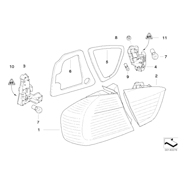 Uchwyt żarówki lampy pokrywy bagażnika prawy BMW E90 316 318 320 323 325 328 330 335 M3 - 63217183842