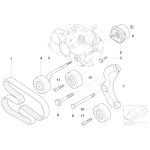 Uchwyt wspornik napinacza paska BMW E38 E39 E49 E53 X5 330d 525d 530d 730d - 11282248561