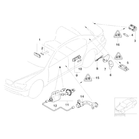 Oświetlenie przestrzeni podłogi tył BMW E53 E65 E66 X5 3.0d 3.0i 4.4i 4.6is 4.8is - 63316962035
