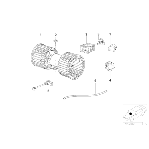 64116923204 Rezystor dmuchawy JEŻ BMW E39 E53 X5 520 523 525 528 530 540 535 M5 - 64116923204 - Części oryginalne BMW Łódź | Sklep internetowy BMW
