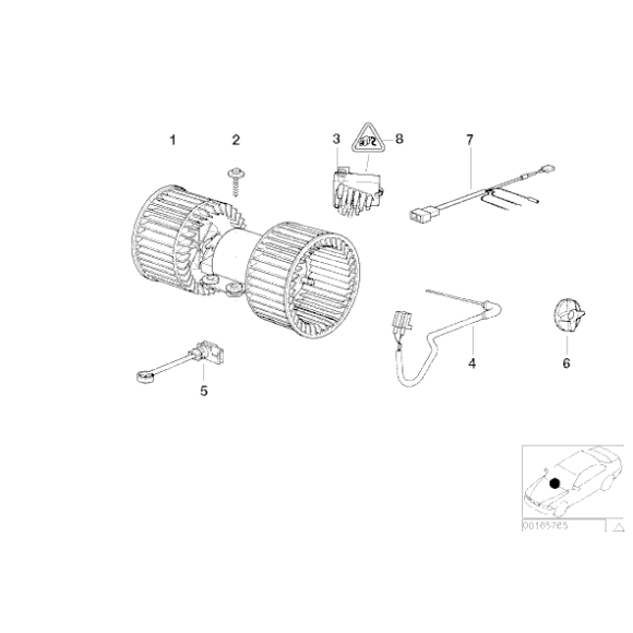64118385558 Wentylator wnętrza BMW E39 E53 X5 520 523 525 528 530 535 540 3,0 4,4 4,6 4,8 - 64118385558 - Części oryginalne BMW Łódź | Sklep internetowy BMW