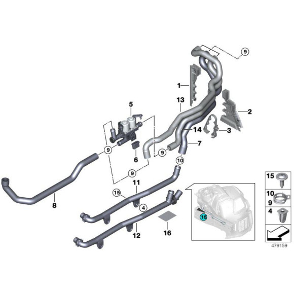 Łożysko gumowe mocowanie chłodnicy zaworu EGR BMW E36 E38 E39 E46 E53 E60 E61 E63 E65 E70 E71 F01 F07 F10 F11 F12 F13 F15 F16 - 