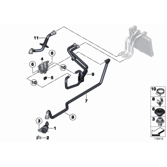 Końcówka BMW E30 E36 E46 E39 E38 E60 E65 E90 E87 F10 F30 F20 F21 X1 X3 X5 X6 - 64126910076