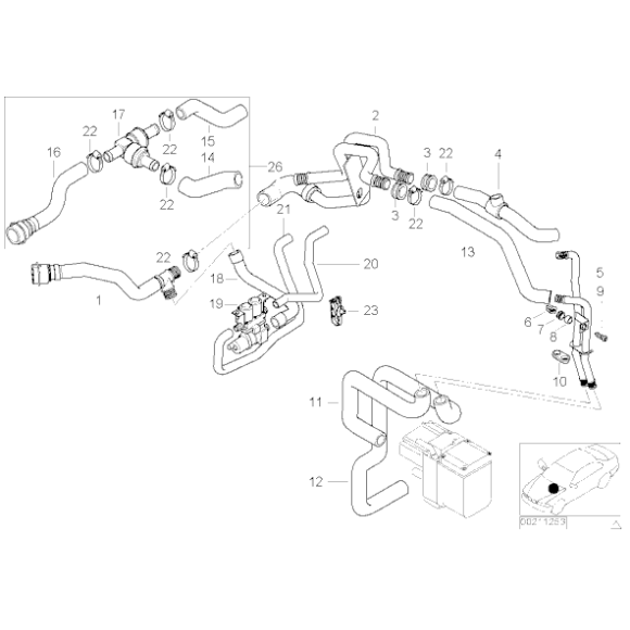 Przewód zawór wody-nagrzewnica lewa BMW E39 520 523 525 528 530 535 540 M5 - 64218367929
