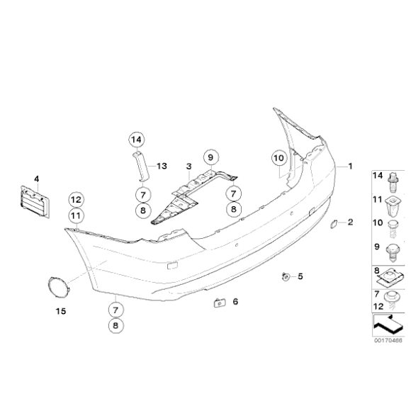 Odpowietrznik zderzaka tył BMW E39 E46 E53 X5 E63 E64 E83 X3 E90 E91 E92 F10 F11 F12 F13 F25 - 64226962293