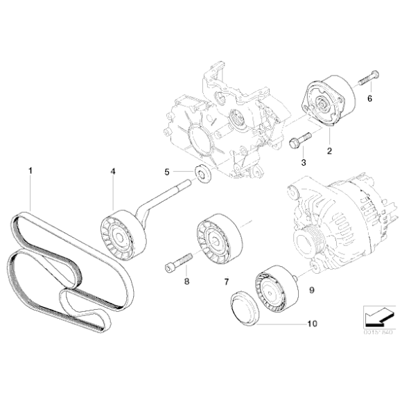 Napinacz paska BMW E46 E60 E90 X3 318d 320d 330d 335d 520d 525d 530d 730d - 11287786880